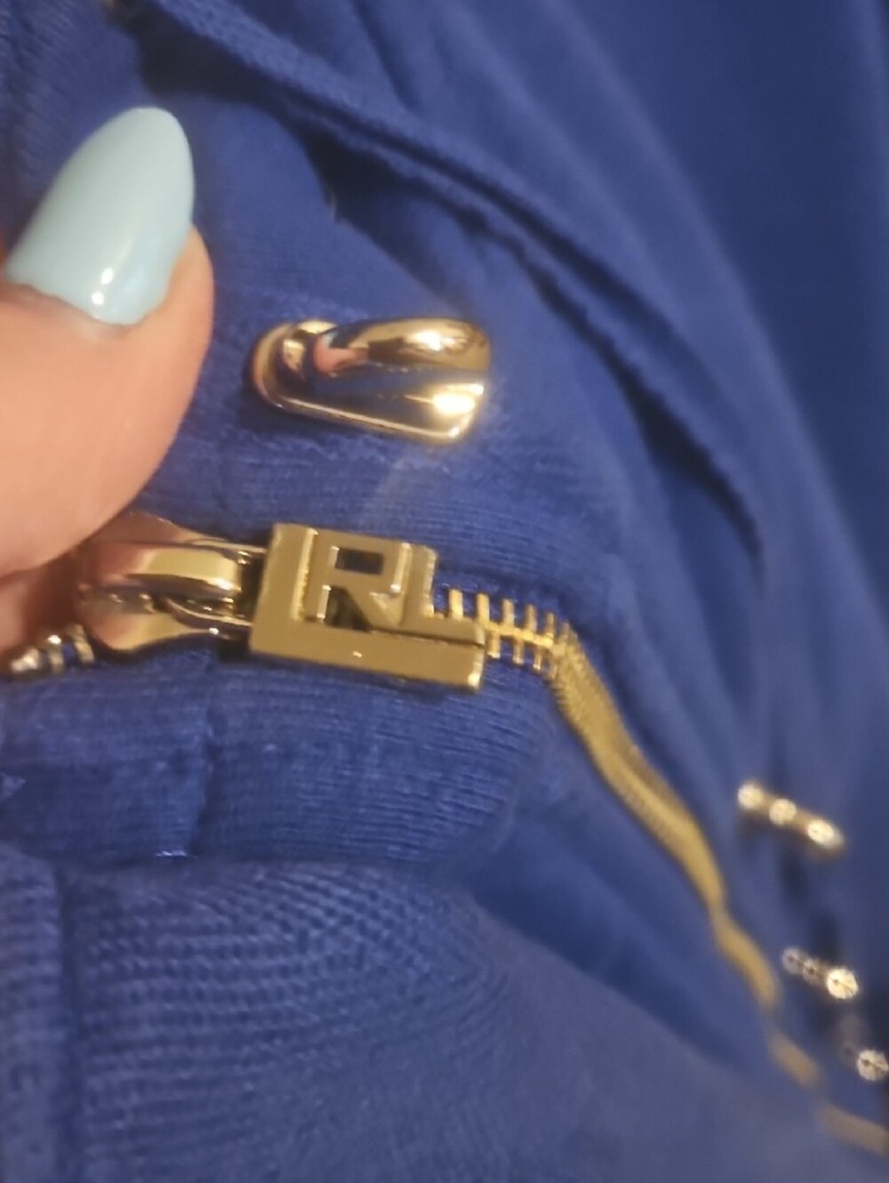 Ralph Lauren Royal Blue Hooded Bomber Jacket - Picture 5 of 5